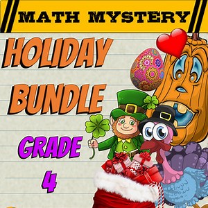 4th Grade Math Mysteries Holiday Bundle: Fun Math Review Activities