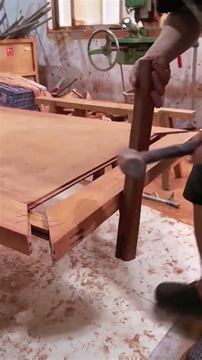 Simple Smart Idea: Wood Frame Installation Technique with Neat Traditional Manual Tools #Shorts