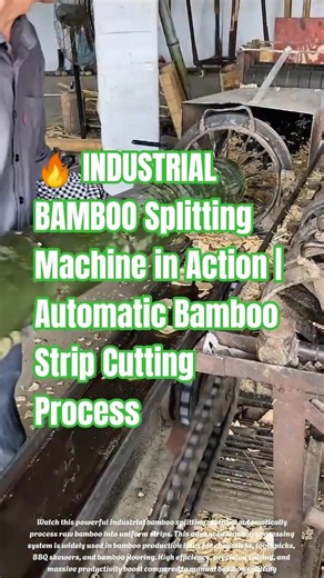 🔥 INDUSTRIAL BAMBOO Splitting Machine in Action | Automatic Bamboo Strip Cutting Process #machine