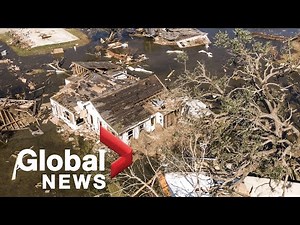 Hurricane Delta: Drone footage shows high water, flooding in Louisiana