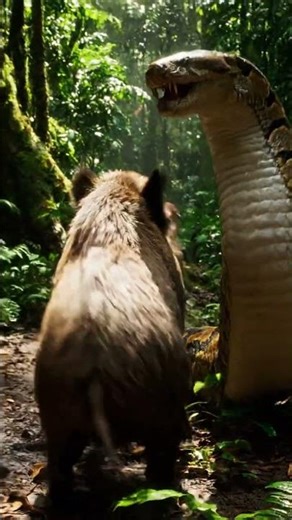 Will the Wild Boar Escape the Giant Python? #python