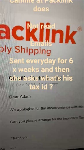 Camille at Packlink customer services ignores emails Replys every 7-10 days And UPS Delays