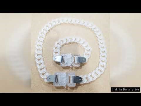 New Matte Transparent Acrylic Chain Lock Pendant Necklace for Women Men Rock Link Buckle Choker Brac