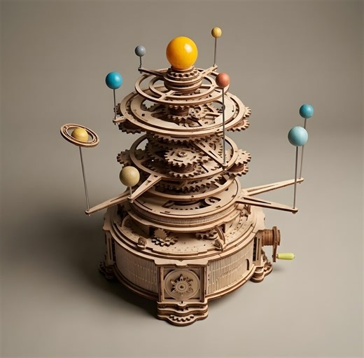 3D Wooden Mechanical Orrery Puzzle – Rotating Solar System Model Kit - Etsy UK