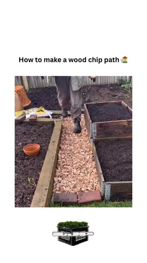 Liberty Jones on Instagram: "Wood chip paths are the best! 🌱 They’re simple, keep you clean, and break down naturally over time. Skip the plastic—cardboard handles the weeds! Sustainable gardening win. Credit: @helenlikesplants"