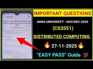 CS3551 Distributed computing | Important questions | easy study questions | latest | anna university