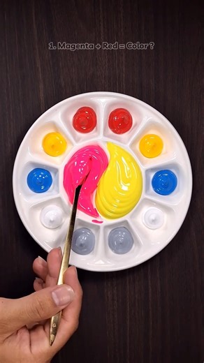 Magenta VS Light Yellow - Primary color #colormixing #satisfying #magentavslightyellow