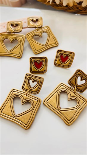 Made Cutters | Polymer Clay Studio ✨ | Gold 👑 Simple and beautiful ✨ Another design from our Valentine’s Day collection 💘 I imagined it fully gold, because it goes with... | Instagram