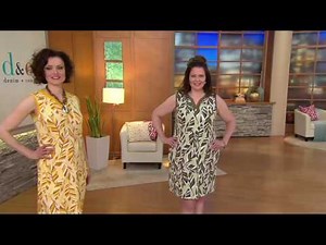Denim & Co. Printed Sleeveless Dress with Solid Trim on QVC