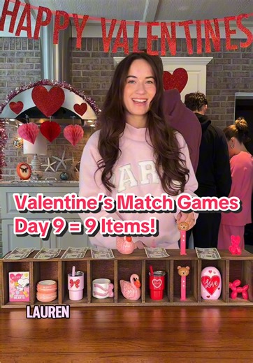 Valentine’s match games! Day 9 = 9 items!! Who’s the luckiest in today’s NO game??? #familyfun #familygameninght #matchgame #gameswithfriends #valentinesdaygames