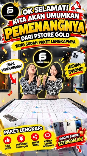 🎉Ok Selamat, Kita Akan Umumkan Pemenangnya Dari PSTORE GOLD Yang Sudah Paket Lengkapnya #feedshorts