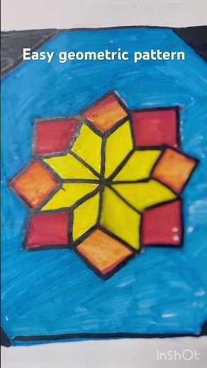 Easy geometric pattern for kids by using circle,square, octagon and diamond of different sizes.