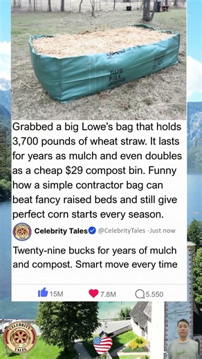$29 Lowe's Bag Holds 3700lbs Straw + Doubles as Compost Bin