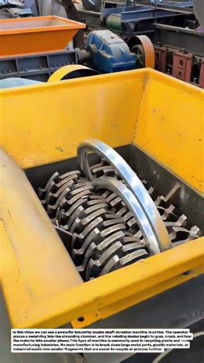 Powerful Double Shaft Shredder Machine | Industrial Metal Crushing Technology.