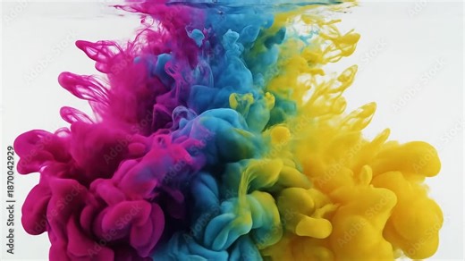 Color paint drops in water , clor splash in water , drop Colorful ink in water