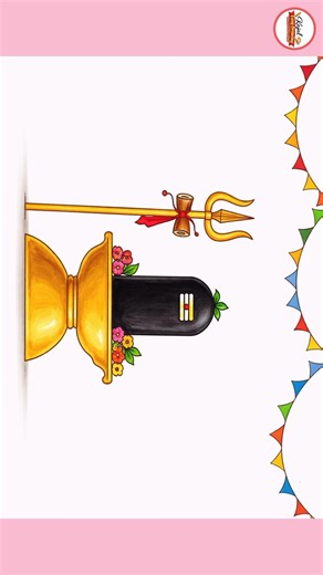 Easy Shivling Drawing 🌸 for beginners | Lord Shiva Drawing