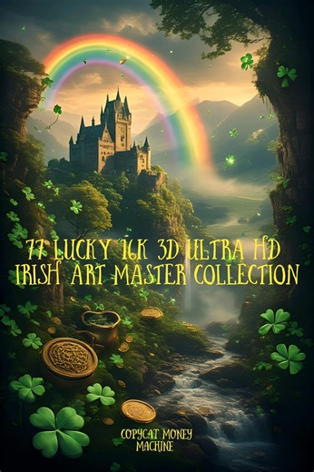 Lucky 77 16K 3D Irish Art Pack + Master Prompt + OPEN PLR Rights | Square/landscape/portrait | Animation Ready - Etsy