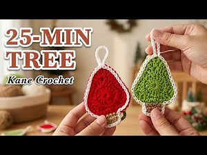 🎄✨ The Easiest Crochet Christmas Tree Ornament You'll Ever Make! 🎄