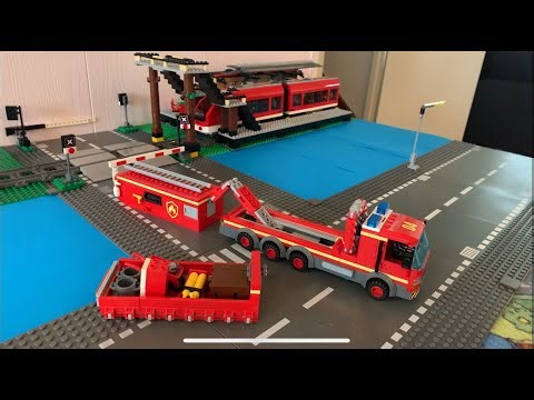 lego moc/mod fire dept roll off container truck from the set 60214!