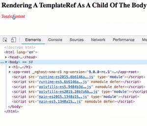 Rendering A TemplateRef As A Child Of The Body Element In Angular 9.0.
