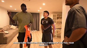 GIANTS Academy product Josaia Delana had a surprise visit from Leek Aleer and Callum Brown just moments after he was drafted 🧡 | GWS Giants