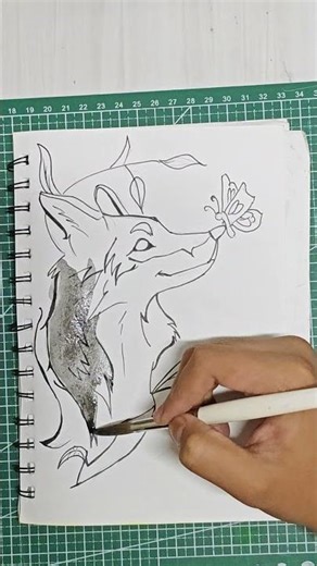 How to draw wolf with butterfly