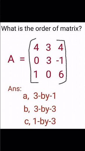 What’s the order of MATRIX?