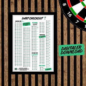 Printable Dart Checkout Chart | All Checkouts From 170 Onwards | Funny Sayings | Perfect Gift for Dart Players | A4 Format - Etsy UK