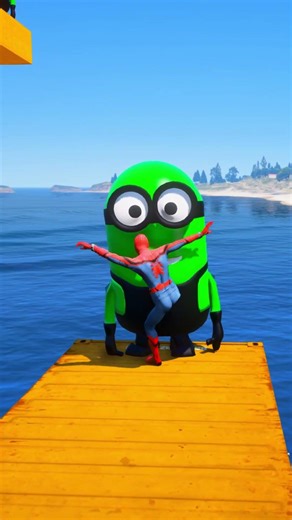 GTA 5 Epic Water Ragdolls Spiderman Jump/Fails/Funny 4 #shorts