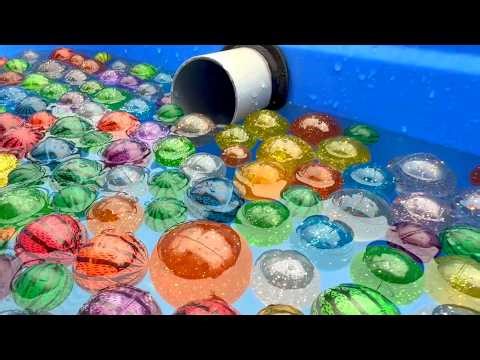 Water Marble Run ⭐ A collaboration of wooden ramps and triple aquariums #asmr