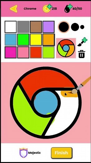 Rang Zen Coloring Book Game Making a Google Chrome Logo.
