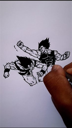 SenseiArt Style on Instagram: "Speed drawing Goku vs Vegeta 😳 . . Follow for more ✨️ #goku #dragonball #animeart #drawing #art"