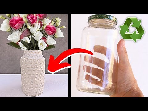 Glass Jar Decorating Idea with Air Dry Clay