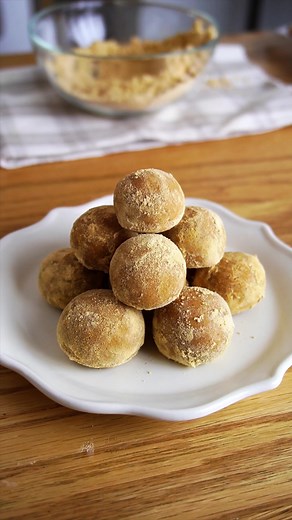 レンジで作るきな粉スノーボールクッキー