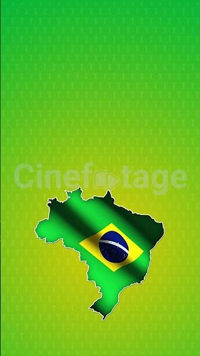 Brazil Map with Waving Flag for Modern Patriotic Background stock footage | Cinefootage