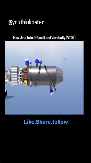 Elina on Instagram: "Ever wondered how some fighter jets take off and land vertically without a runway? . . This is possible because of VTOL technology. VTOL jets rotate their engine thrust downward instead of pushing forward. When thrust goes vertical, it creates lift strong enough to raise the aircraft straight up. . . That’s how jets can hover, take off, and land in tight spaces like ships and small bases. Engineering at its peak. Follow for more real science and tech explanations. . . #vtol