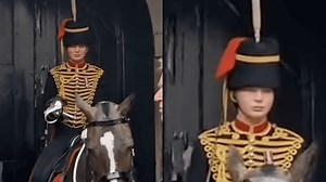 Emotional moment King's Guard breaks protocol and bursts into tears despite being on duty