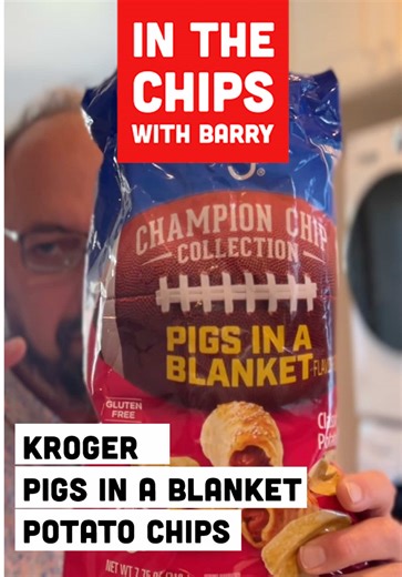 🇺🇸 Kroger Pigs In A Blanket Potato Chips on In The Chips with Barry It’s Justin week here on In The Chips with Barry. That because Justin sent in three bags all from Kroger and all part of their Game Day limited series. Today, we kick things off (get it?!) with Pigs-In-A-Blanket flavored potato chips. #fyp #inthechipswithbarry