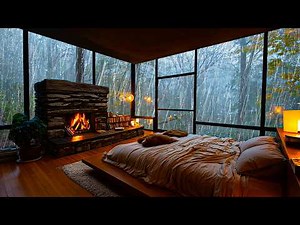 No Ads, Rain Sounds For Sleeping 🌧️ GENTLE Forest Cabin Rain on Window | Deep Sleep & Relax