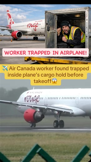 Skyvibes Lb on Instagram: "An Air Canada flight was forced back to the gate after passengers heard banging from below the cabin. A baggage handler had been accidentally locked inside the cargo hold during loading. The aircraft never took off, the worker was rescued unharmed, and the flight was later cancelled.#aviation #fyp #canada #aircanada #news"