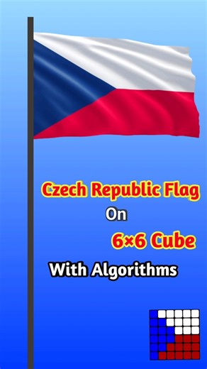 Czech Republic Flag on 6×6 Rubik’s Cube 🇨🇿| Precision Cube Art 🇪🇺🧩✨| #shorts #rubikscube #viral