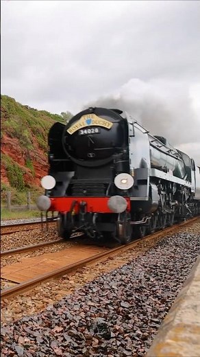 Iconic Steam Engine Meets Dramatic Seaside Views #railway #steamtrain #historic