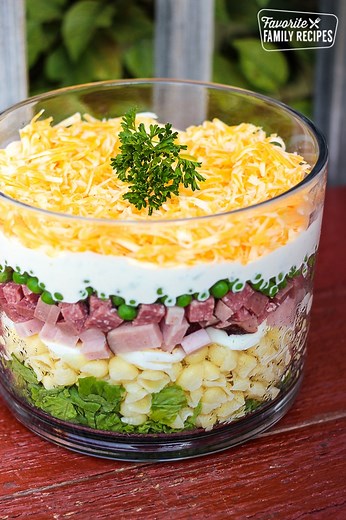 Layered Cold Pasta Salad