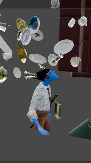 Animating a messy scene in Blender