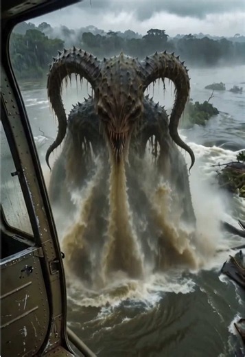 No distress signal was ever received. Only a damaged camera survived after a helicopter vanished over one of the most isolated stretches of the Amazon. The recovered footage reveals the river swelling into an impossible living mass before a colossal horned predator tears through the surface and reaches for the aircraft. What happened after that remains unknown. #foundfootage #horrortok #amazonjungle #aigenerated #mystery
