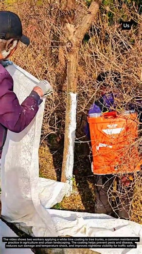 Whitewashing trees to prevent pests