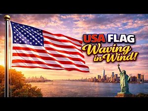 USA Flag Waving in Wind FullHD Loop American Flag Background #usa #american #flag #background #loop
