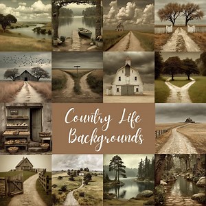 Vintage Farmhouse Backgrounds: Sepia Countrylife Papers (50 Jpgs) - Etsy