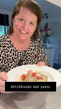 Köttfärssås med pesto
