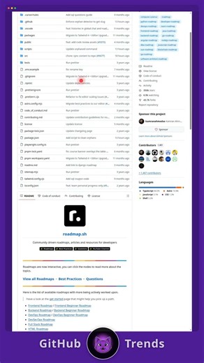 Frontend, Backend, DevOps, AI — One Repo Maps Every Path #Shorts #DeveloperRoadmap #GitHub